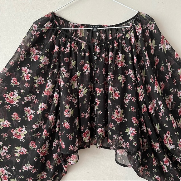 Floral balloon sleeve blouse - Picture 4 of 9